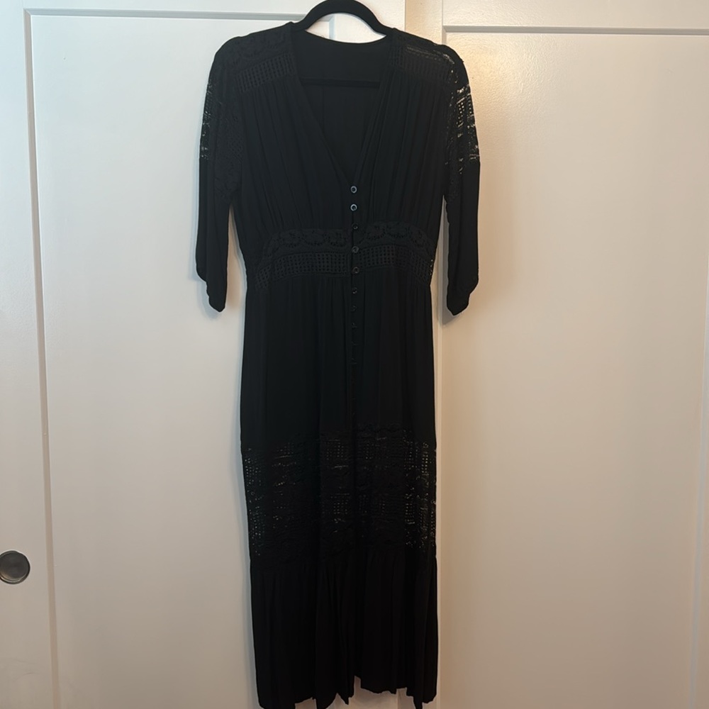 Black button down cover up